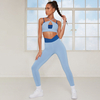 Hot Sale Women's Sport Yoga Workout Fitness 2-piece Athletic Running Customize Gym Sport Open Cross Back Bras