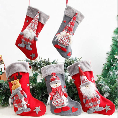 Christmas Stockings Large Xmas Stockings Santa Snowman Reindeer Christmas Decoration Family Holiday Winter Decor 