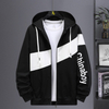 Custom Large 2021 Hot Sale New Sweater Trendy Sports Cardigan Stitching Jacket Hooded Loose Sportswear