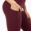 Women's Yoga Leggings Workout Custom Plus Size Seamless High Waist Ribbed Logo Print Gym Legging with Pockets