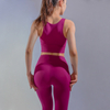 Women Seamless Yoga Sets 2-piece Custom High Waist Tummy Control Squat Proof with Pockets Outdoor Plus Size Fitness Gym Sports Workout Leggings