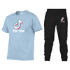 2021 T-shirt Trend Character Round Neck Short-sleeved T-shirt + Jogging Trousers Casual Suit